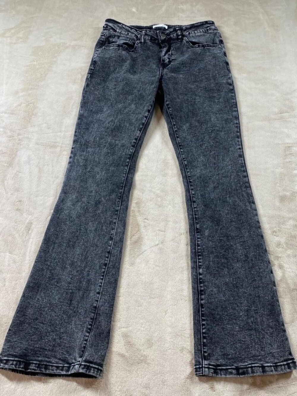 NWT Fire & Rain Comfort Denim Bootcut Jeans Women's 7/27 Black Acid Wash Stretch
